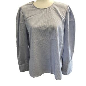 Who What Wear Blue Striped Blouse